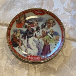 Coca-Cola Decorative Plate with Red and White Design